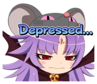 😔 Depressed... anime, depressed, sad, cartoon, emotional, mouse telegram sticker