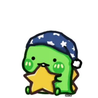 😴 恐龙, 星星, 卡通, 可爱, 困, 睡衣 whatsapp sticker