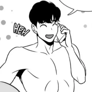 🍾 HEH Mann, männlich, Zeichnung, Cartoon, Telefon, sprechend telegram sticker