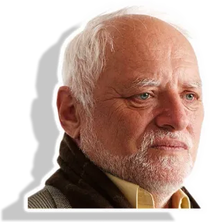 ☹ Hide the Pain Harold Мем, Интернет, Гарольд, скрывающий боль, Стоковое фото, Портрет telegram sticker