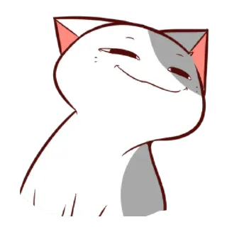 😌 cat, animal, cartoon, pet, cute telegram sticker