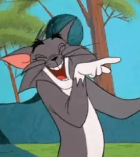 😂 Tom Tom and Jerry Desenho animado, Gato, Apontando, Rindo, Engraçado telegram sticker