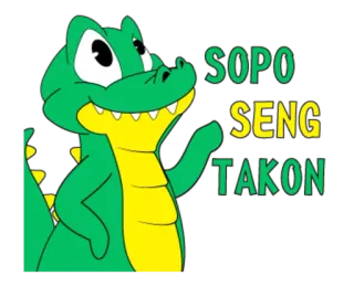 🤗 SOPO SENG TAKON crocodile, cartoon, animal, reptile, green telegram sticker