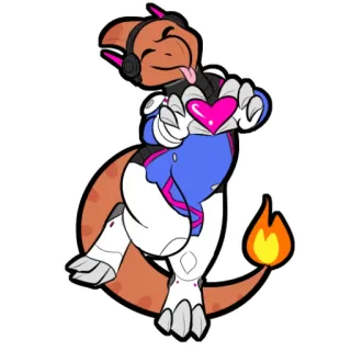 ❤ charmander, dva, overwatch, video game, pokemon, fan art, crossover telegram sticker