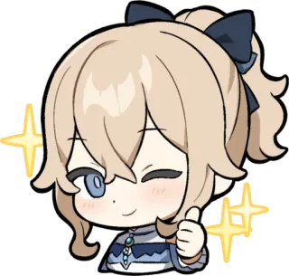 🎭 Jean Genshin Impact Jean, Genshin Impact, Anime, Videospiel, Daumen hoch, Funkeln whatsapp sticker