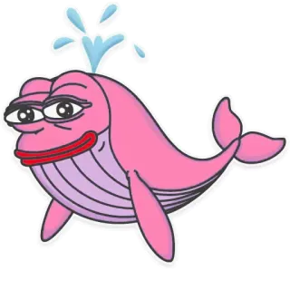 🐳 baleia, meme, engraçado, rosa, desenho animado, animal telegram sticker