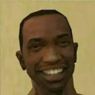 😀 CJ Grand Theft Auto: San Andreas CJ, Grand Theft Auto, San Andreas, Videojuego, Personaje, Sonrisa, Retrato whatsapp sticker