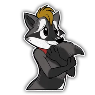 ☺️ raton laveur, animal, mignon, dessin animé, autocollant, poilu telegram sticker