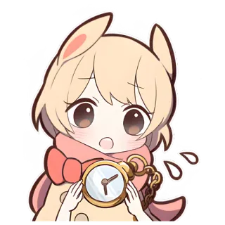 😱 Аниме, Девушка, Кролик, Милый, Часы telegram sticker