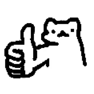 👍 Большой палец вверх, Животное, Иллюстрация, Рука telegram sticker