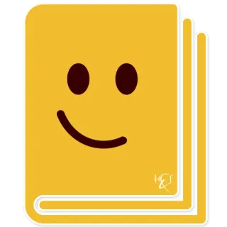 📔 Sonriente, Emoji, Libro, Amarillo, Cara, Dibujo animado telegram sticker