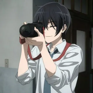 📸 anime, fotografia, câmera, personagem, garoto anime telegram sticker
