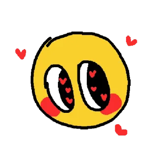 😍 Emoji, Amour, Coeurs, Mignon, Expression, Dessin animé, Jaune telegram sticker