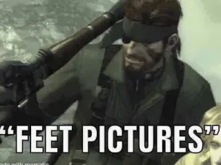🚫 Solid Snake FEET PICTURES metal gear, pieds, photos, jeu vidéo telegram sticker