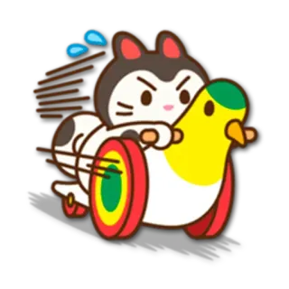 🚗 kot, ptak, zabawka, zwierzę, słodki, kawaii, naklejka, kreskówka telegram sticker