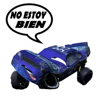 🤕 NO ESTOY BIEN carro, adesivo, espanhol, desgastado, azul, desenho animado telegram sticker