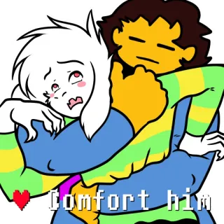 ❤️ Frisk and Asriel Dreemurr Undertale comfort him telegram sticker