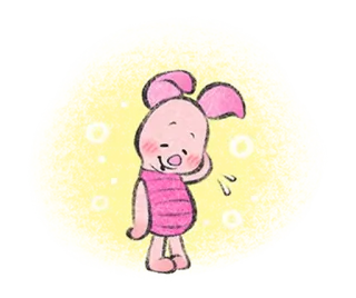 🧁 Piglet 피글렛, 위니 더 푸, 귀여운, 만화, 핑크, 디즈니 telegram sticker