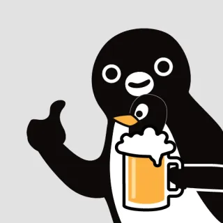 🍺 pingouin, bière, boisson, alcool, dessin animé telegram sticker