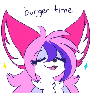 🍔 burger time. Burger, Essen, Niedlich, Fuchs, Anthropomorph telegram sticker