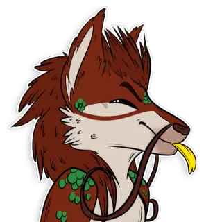 😝 キツネ, 動物, 漫画, ケモノ, 舌, イラスト, ステッカー telegram sticker