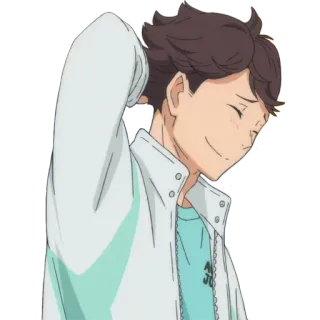 😅 Oikawa Tooru Haikyuu!! Anime, Haikyuu, Oikawa Tooru, Desenho animado, Personagem, Sorriso telegram sticker