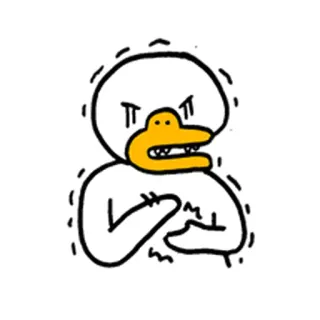 😭 злой, мультфильм, утка, иллюстрация, персонаж telegram sticker