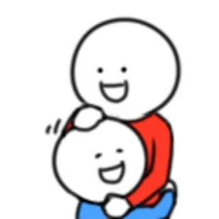 🤗 cute, cartoon, simple, hug, white, stick figure whatsapp sticker