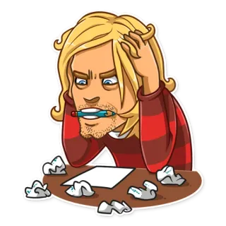 😠 căng thẳng, thất vọng, tắc mạch văn, hoạt hình, đang suy nghĩ, bút chì, giấy whatsapp sticker