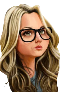 🤓 блондинка, женщина, очки, портрет, человек, мультфильм telegram sticker