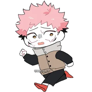 😭 @HAWKS Cartoon, Laufen, Chibi, Anime, Manga telegram sticker