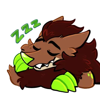 😴 ZZZ спящий, милый, мультик, zzz, уставший, животное, пушистый telegram sticker