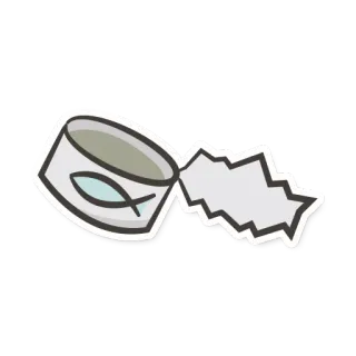 🍽 boîte, thon, nourriture, poisson, ouvert, récipient whatsapp sticker