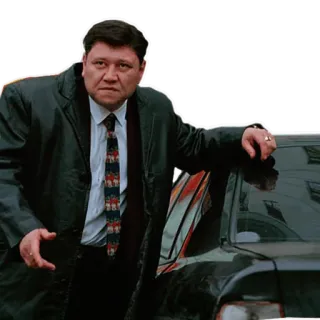 😎 мужчина, машина, куртка, галстук whatsapp sticker