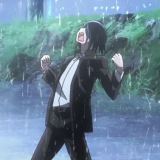 ✊ Ishigami Yu Kaguya-sama: Love is War 애니메이션, 비, 울음, 감정적, 이시가미 유우, 카구야님은告白받고싶어, 러브 이즈 워, 슬픈 whatsapp sticker