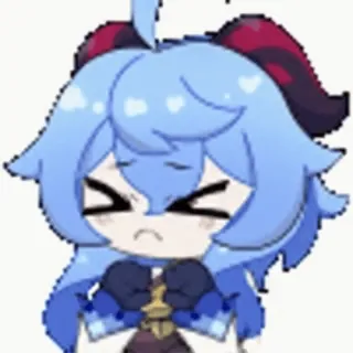 😣 Ganyu Genshin Impact anime, video game, genshin impact, ganyu, cute, chibi telegram sticker