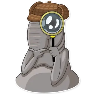 🤔 detective, magnifying glass, hat, cartoon, investigation, mystery, sleuth telegram sticker