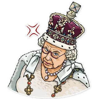 😡 Queen Elizabeth II reina, corona, real, isabel, realeza, monarca telegram sticker