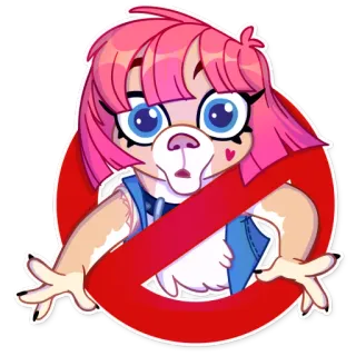 🚫 sem símbolo, proibido, desenho animado, personagem, ilustração, adesivo whatsapp sticker