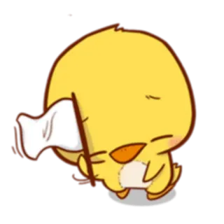 🏳 Desenho animado, Fofo, Triste, Chorando, Pintinho, Pássaro, Animal telegram sticker