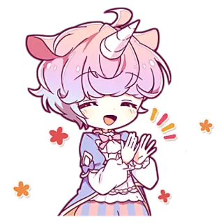👏 Cartoon, Niedlich, Einhorn, Chibi, Anime, Kawaii telegram sticker