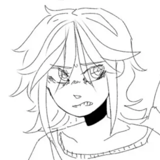 😠 anime, manga, angry, portrait, drawing, sketch telegram sticker