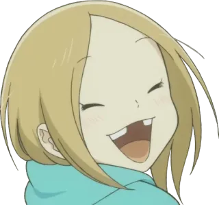 😄 animé, dessin animé, fille, sourire, personnage, joyeux telegram sticker
