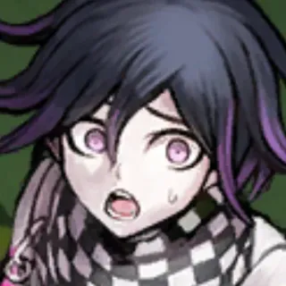 😱 Kokichi Oma Danganronpa аниме, мультфильм, лицо, шок, персонаж telegram sticker