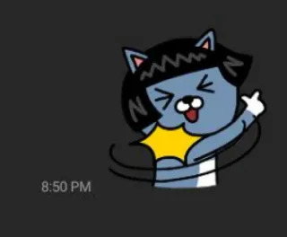 😮‍💨 Dessin animé, Chat, Geste obscène, Doigt d'honneur, Animal whatsapp sticker
