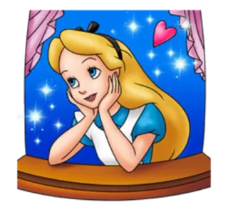 ❤️ Alice Alice in Wonderland 앨리스, 이상한 나라의 앨리스, 만화, 캐릭터, 디즈니, 공주, 귀여운 telegram sticker