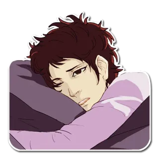 😴 persona, dormilón, cansado, triste, dibujo animado whatsapp sticker