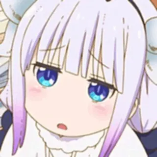 🍬 Kanna Kamui Miss Kobayashi's Dragon Maid 애니메이션, 칸나, 드래곤 메이드, 귀여운, 카와이, 표정 whatsapp sticker