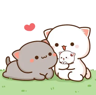 👶 katzen, tiere, süß, kawaii, familie, liebe telegram sticker