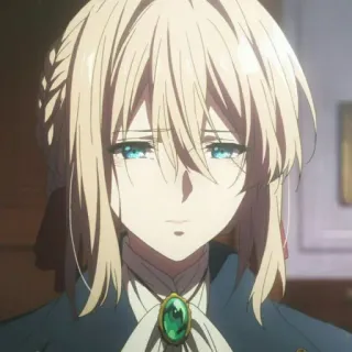 ✨ Violet Evergarden Anime, Personaggio, Triste, Lacrima, Ragazza, Ritratto, Violet Evergarden telegram sticker